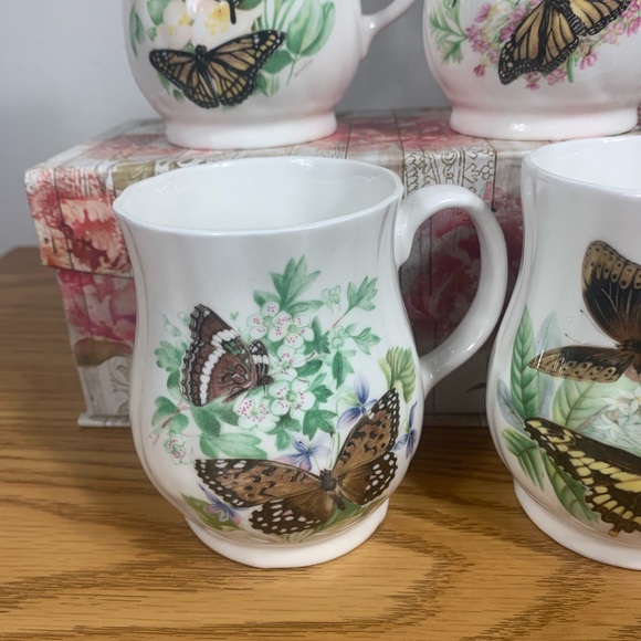 Rosewood Bone China Mugs Butterfly Collection Staffordshire England - Picture 4 of 14